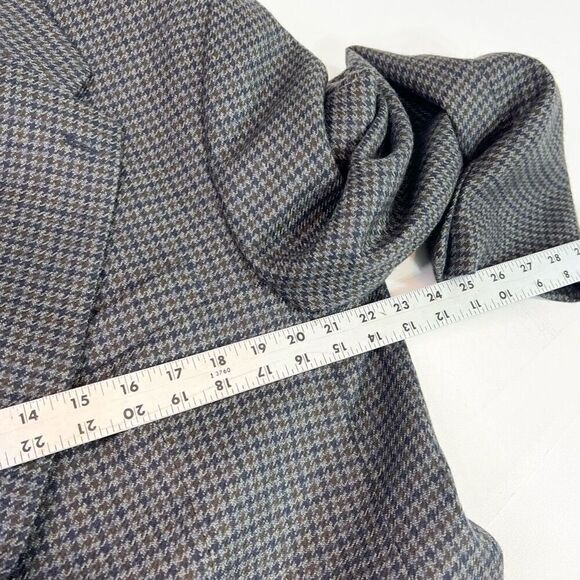 Chaps by Ralph Lauren Jacket Mens 40T Gray Houndstooth Wool Long-Sleeve Suit - Picture 4 of 10